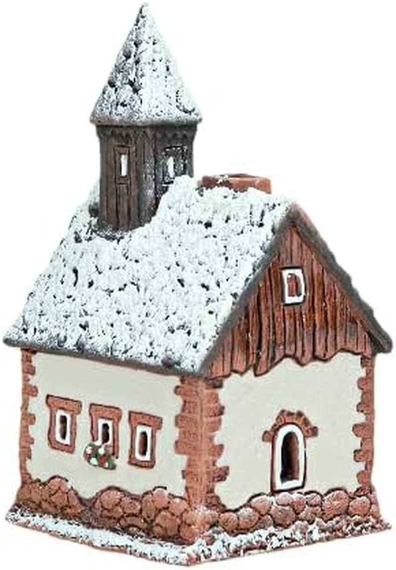Ceramic Villages and Houses Collection - Handmade Miniature of the Original Chapel in Tyrol, Winter Edition - Candle, Cone Incense Holder R290SN image number 6