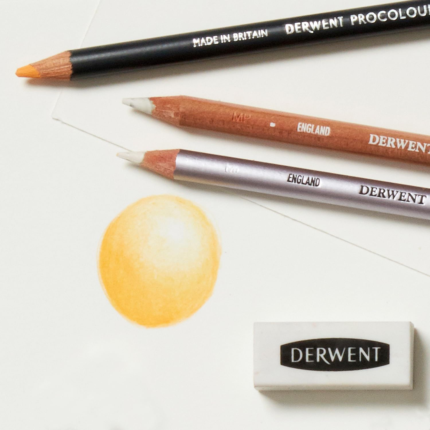 Derwent Blender & Burnisher Pencil Blister Pack, Set of 4, Eraser & Sharpener Included, Professional Quality, 2301774 image number 3