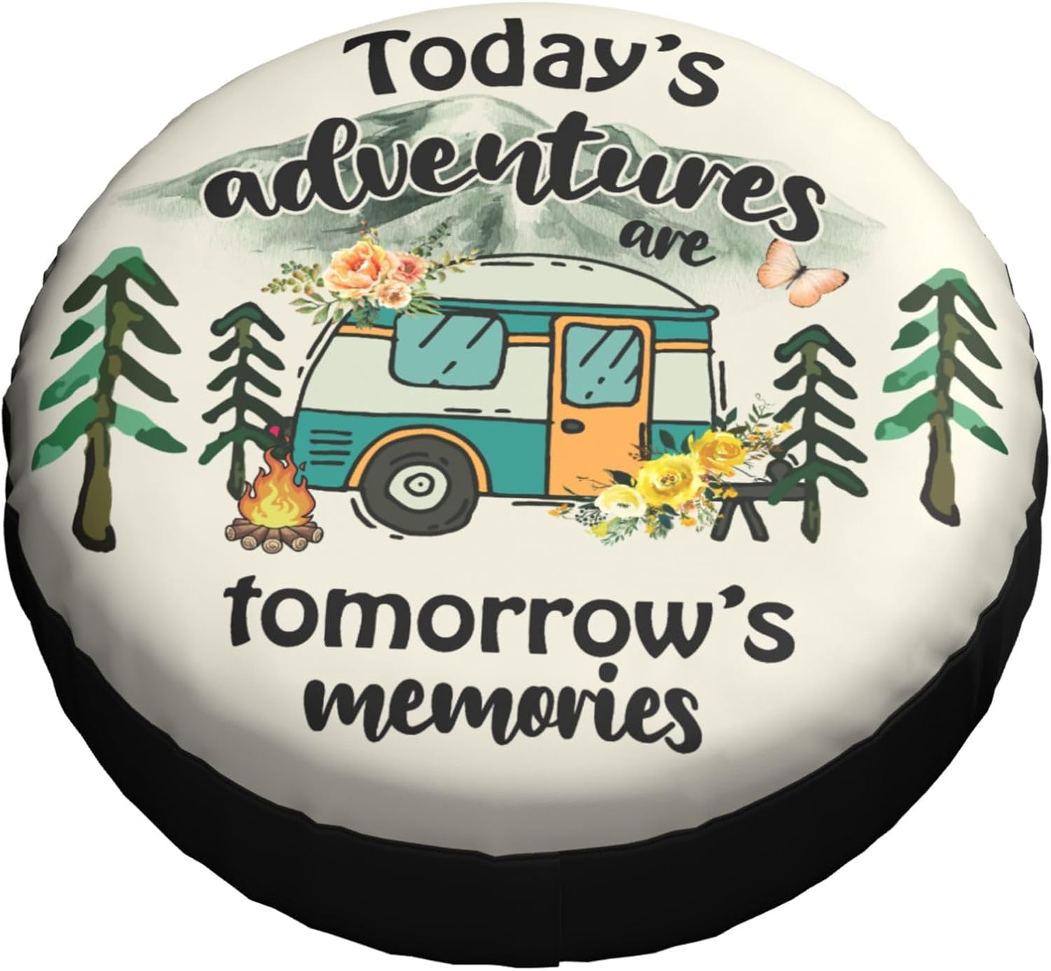 Spare Tire Cover for RV Camper Adventure, Weatherproof Universal Wheel Cover for RV Travel Trailer Camper Truck 14Inch image number 2
