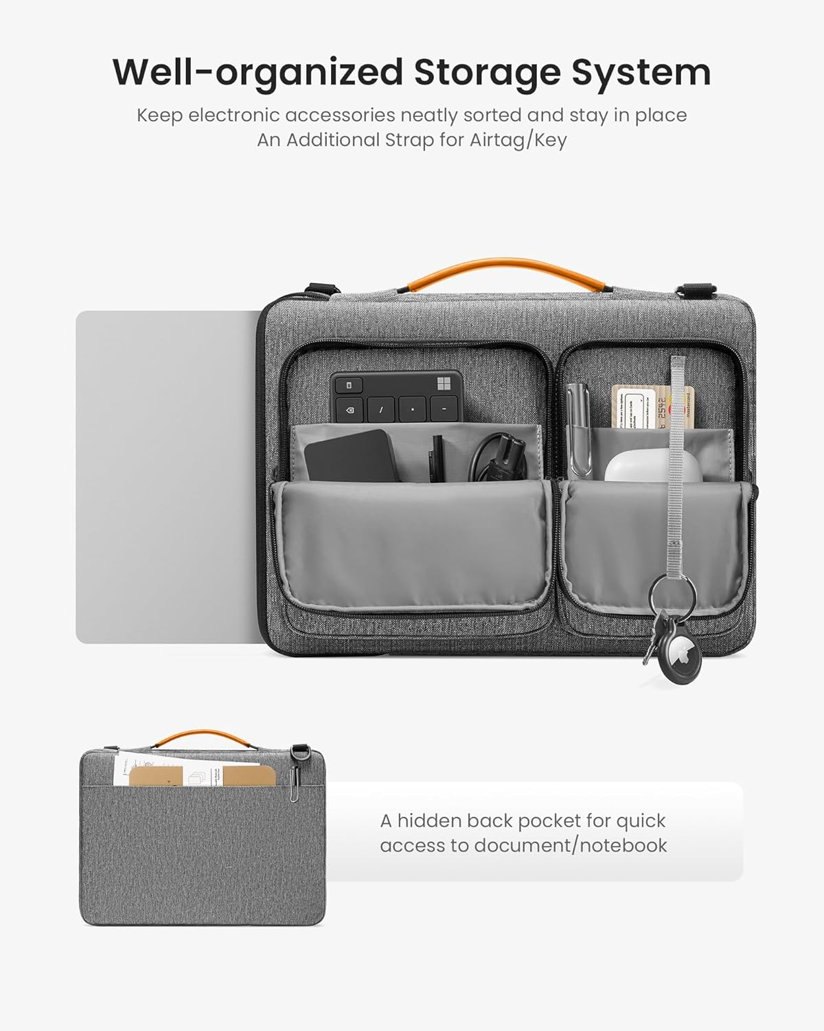 Tomtoc 15.6-Inch Laptop Shoulder Sleeve, Military-Grade Protection, Laptop Case for 15.6" Acer Aspire 3/5/7 Laptop, Chromebook, Lenovo Ideapad L3, HP Pavilion/Envy, ASUS Chromebook/Vivobook image number 3