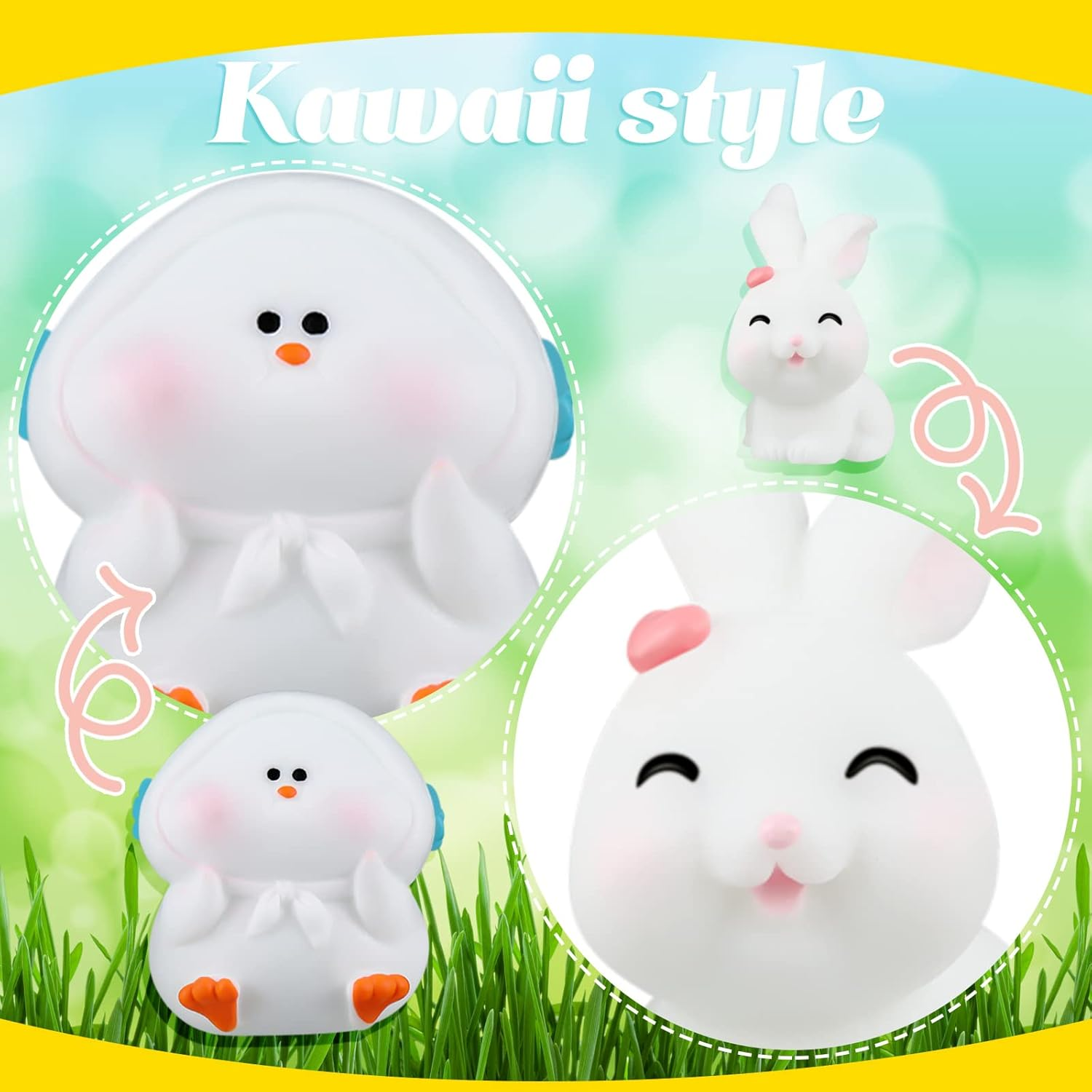 32 Pecies Mini Filled Easter Eggs Colorful Easter Eggs with Bunny Toy Chick Bunny Miniature Figures Surprise Egg for Kids, Easter Basket Stuffers Party Favors image number 6