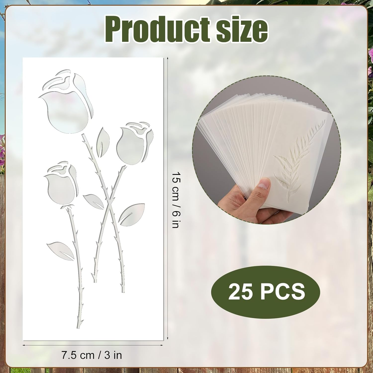 25Pcs Wildflower Stencils for Painting, Flower Leaf Stencils Reusable Botanical Floral Stencils DIY Crafts Plant Drawing Templates for Canvas Wood Wall Art Home Decor image number 4