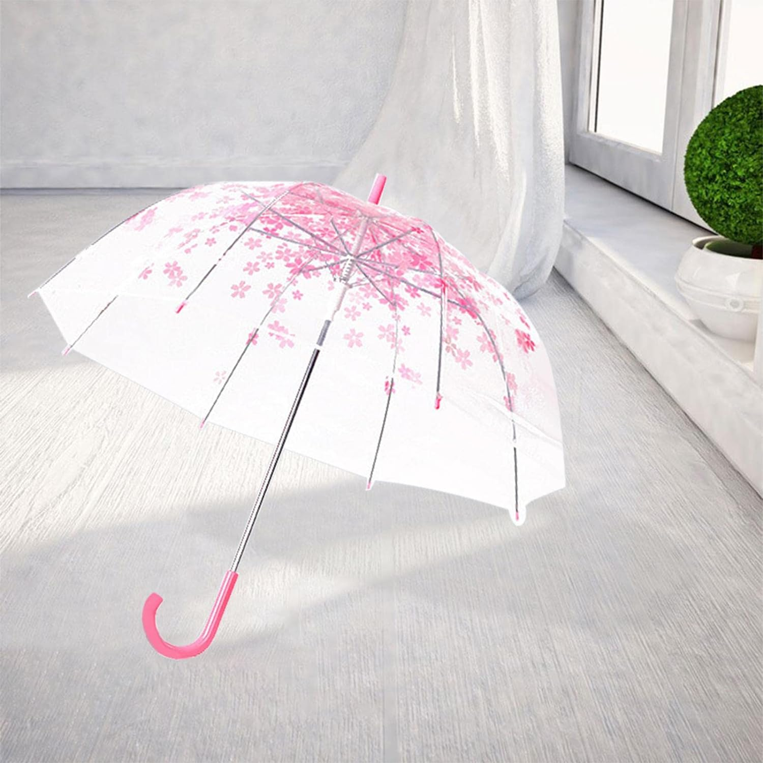 Yuksok Bubble Umbrella for Women & Girls, Kids & Adult Dome Shaped Stick Rain Umbrella image number 1