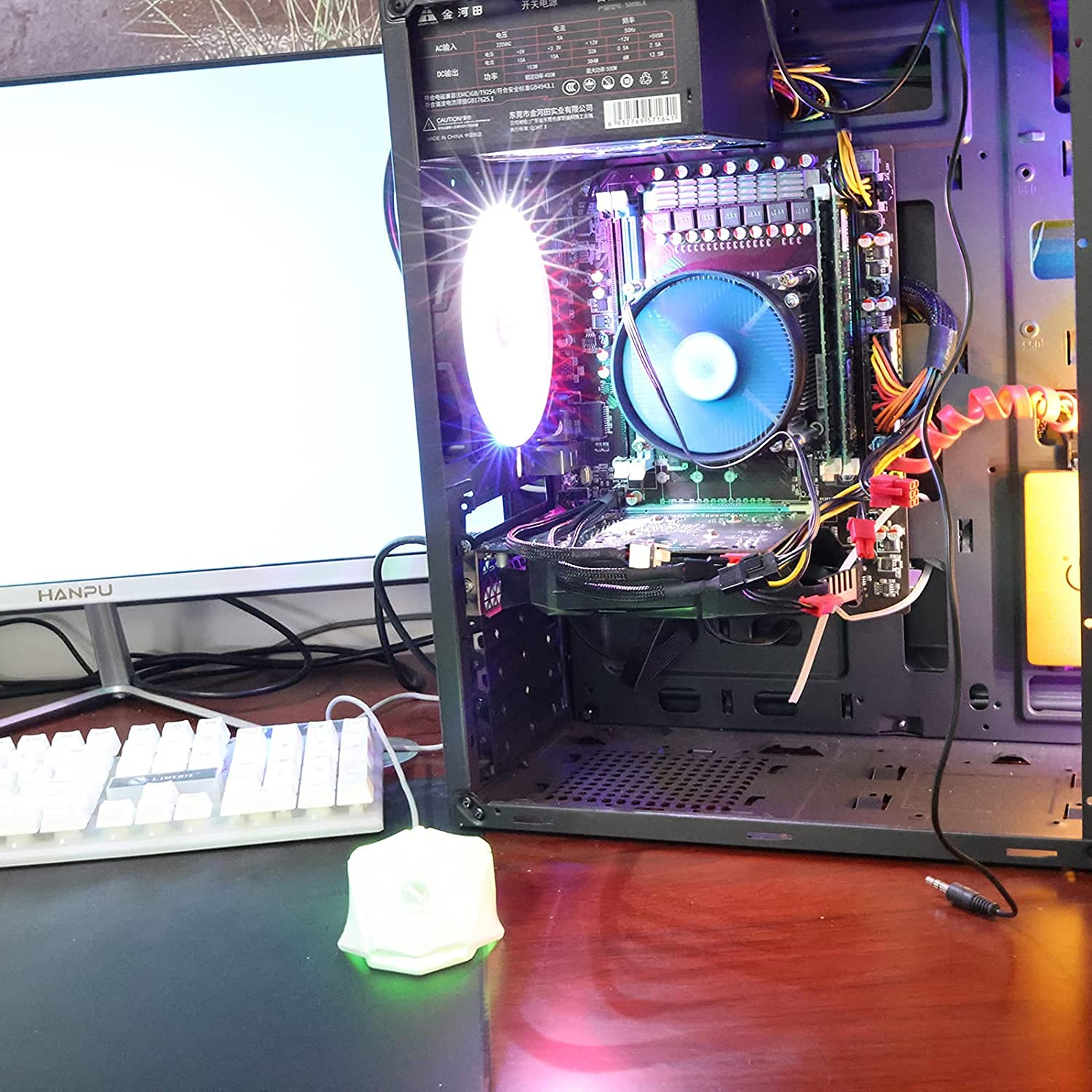 2 Pack 4-Pin PWM Fan Splitter Cable, Sleeved Braided Adapter Computer PC Power Extension Cable 1 to 4 Converter for ATX Case 4-Pin/3-Pin Cooling image number 2