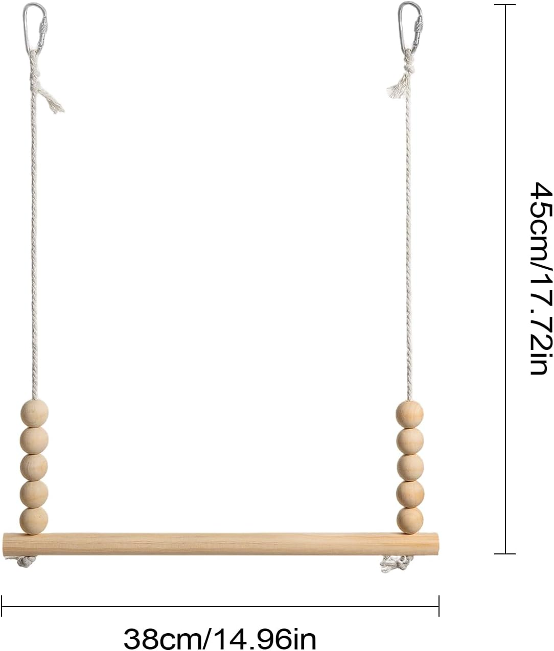 Chicken Swing - Wood Chicken Swing Toy | Perch Ladder Safe Play Enrichment Interactive Climbing Equipment for Backyard Farm Poultry Parrots Hens Rooster image number 3