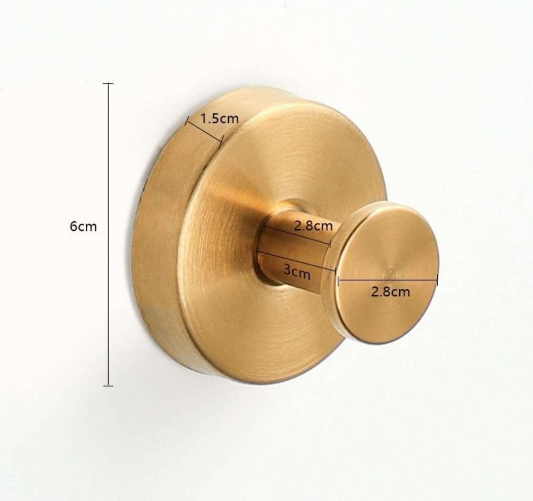 4Pcs No-Drill Hooks - Luxegrip No-Drill Hooks,Wall Hanging Clothes Hook, Single Hook, Bathroom Towel, Clothes, Stainless Steel Hanging Clothes, Hat Hook, Metal Hanging Hook (Gold) - Silvery image number 4