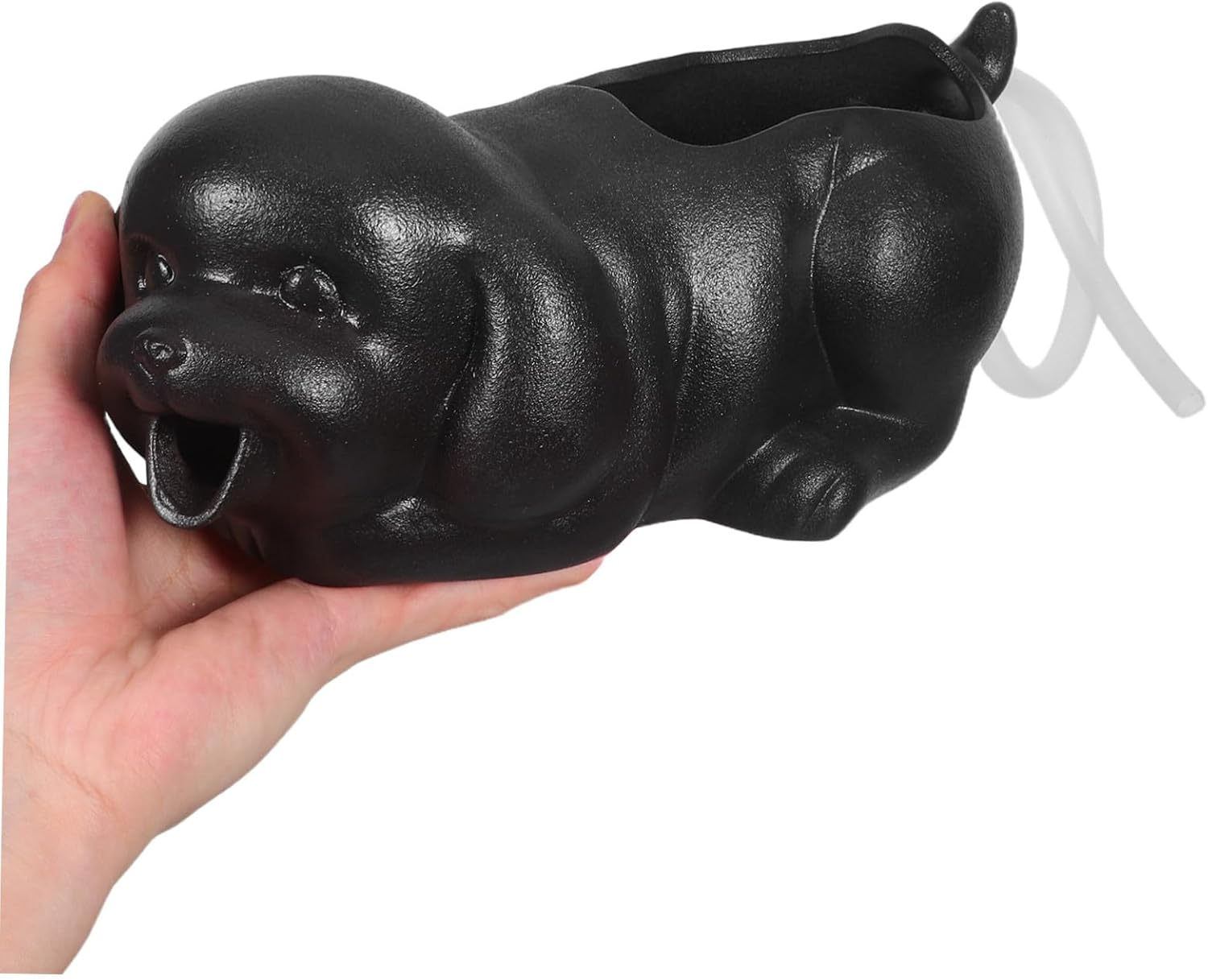 SUPVOX Ceramic Dog Fountain Spitter Indoor Waterfall Decor with Efficient Filtration Ceramic Material Unique Puppy Statue for Fish Tank and Garden Accessories image number 1