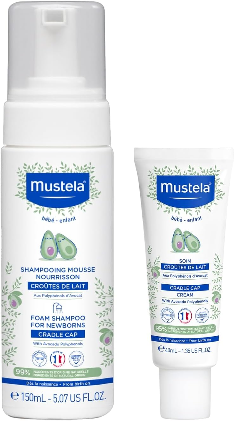 Mustela Cradle Cap Treatment Bundle for Newborns - Foam & Cream - Temporary Relief, Promotes Healing image number 2