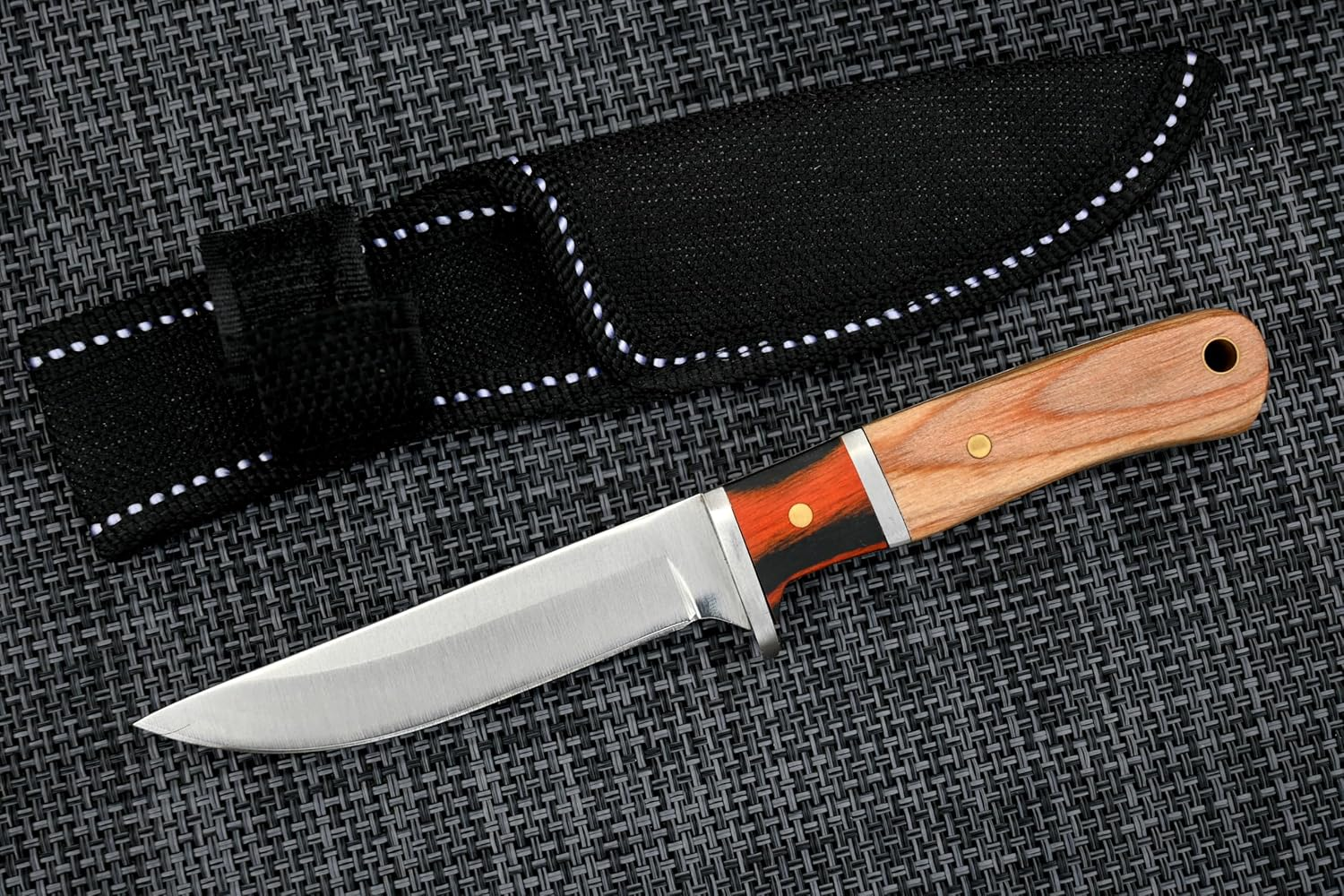 Mini Bushcraft D2 Steel Fixed Blade Knife with Sheath - Outdoor Full Tang Camping Knife image number 2