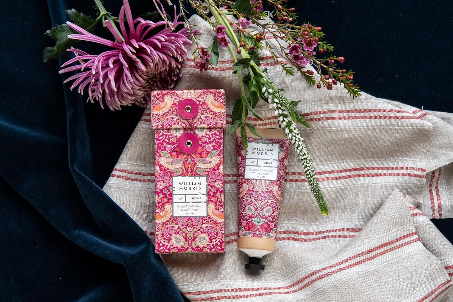 William Morris at Home Strawberry Thief Hand Cream | Leave Hands Soft & Cared for | Patchouli & Red Berry Scented | Strawberry Thief Print | Perfect Stocking Filler, 100Ml image number 2