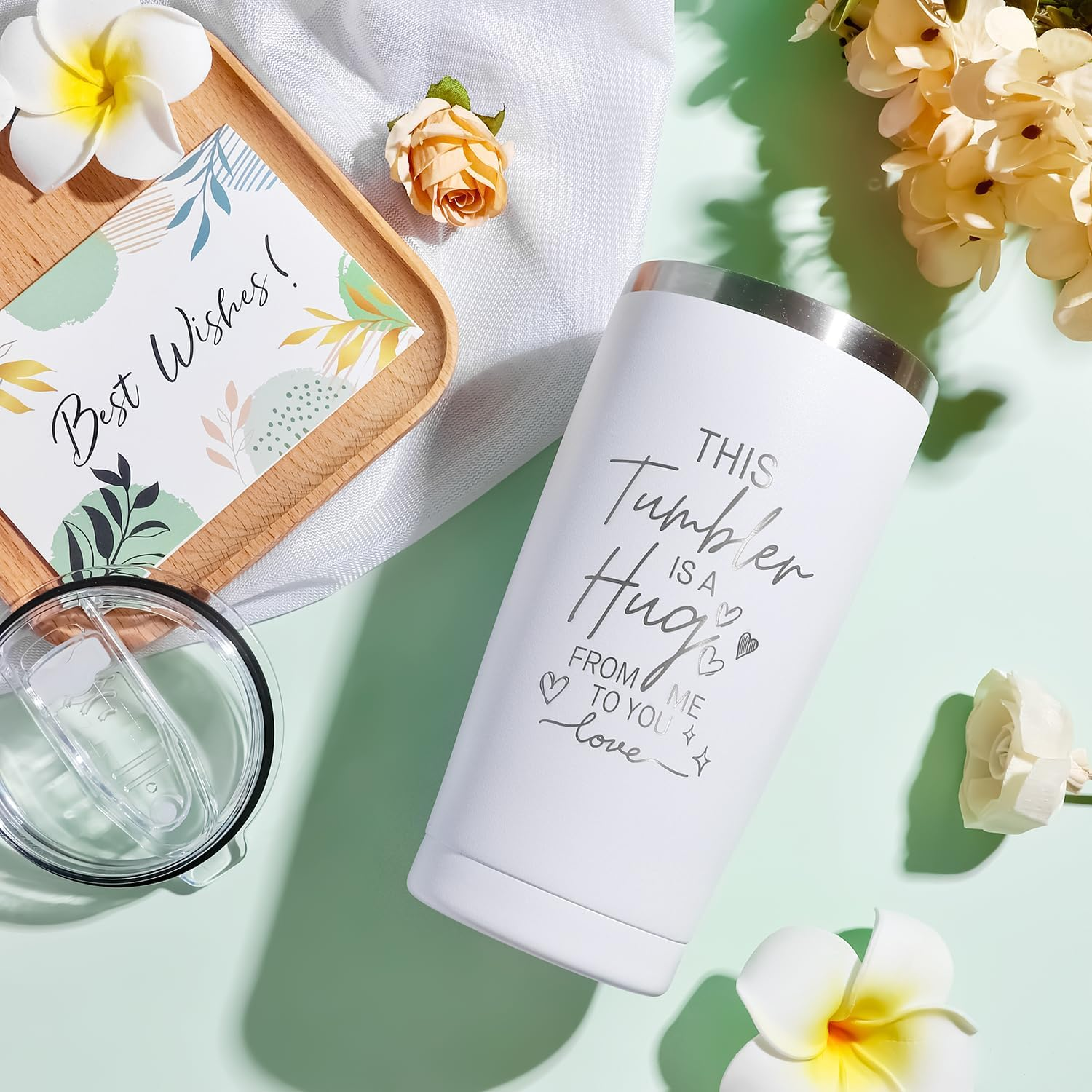 Birthday Gifts for Women, Gift Basket Set for Friends, Mom, Sister, Coworker, Wife, Girlfriend, Gift Ideas for Mothers Day, Valentines Day, 20 Oz Stainless Steel Tumbler image number 2