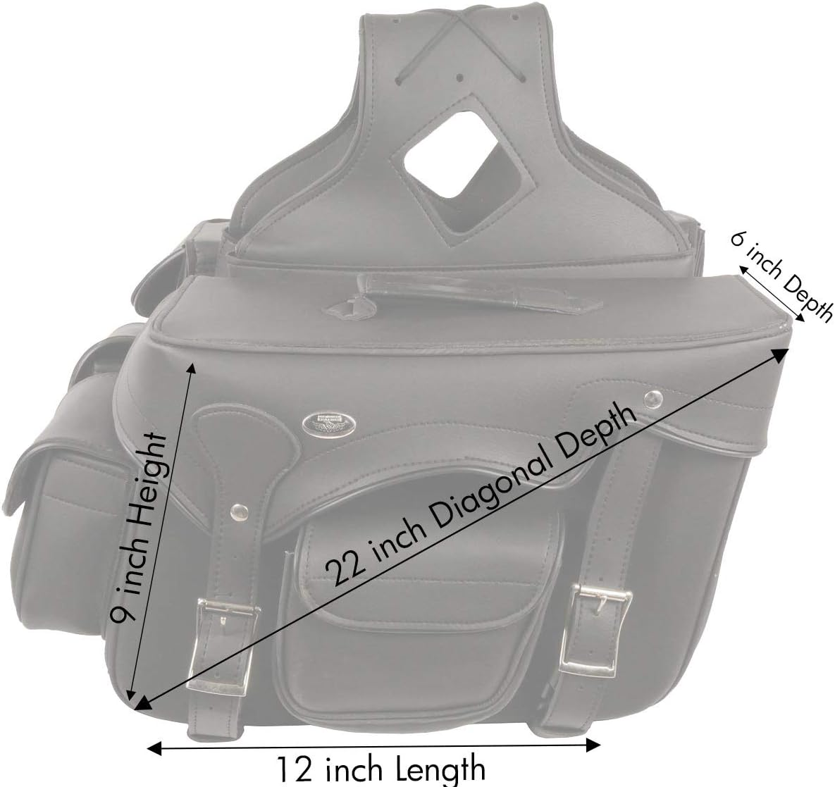Milwaukee Leather SH66602 Zip-Off Double Pocket PVC Throw over Motorcycle Saddlebags - One Size image number 1