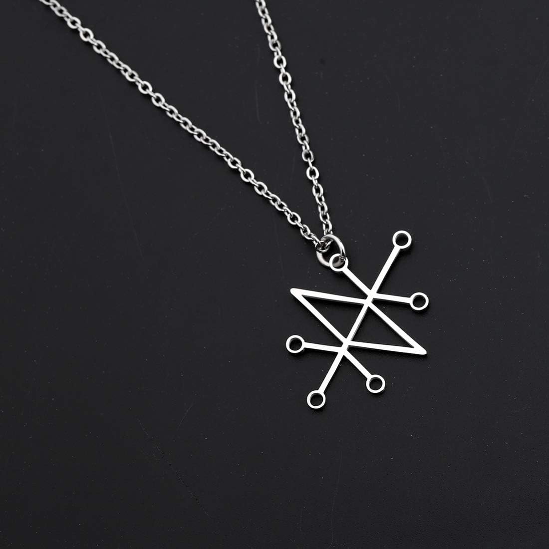 CENWA Sceal Sigil of Azazel Sigil of Demons Necklace Satan Necklace Lesser Key Demon Seal Pendant Goetia Necklace Lemegeton Jewelry Seal Lucifer