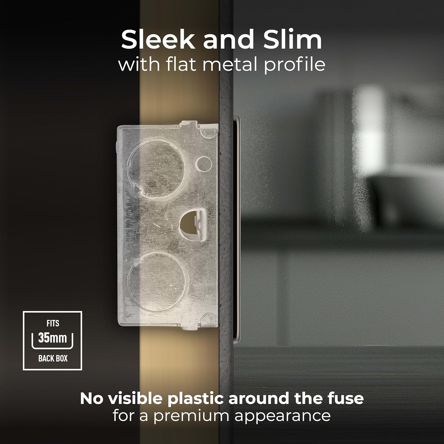 BG Electrical Screwless Flat Plate Fused Connection Unit with Cable Outlet, Black Nickel, 13 Amp