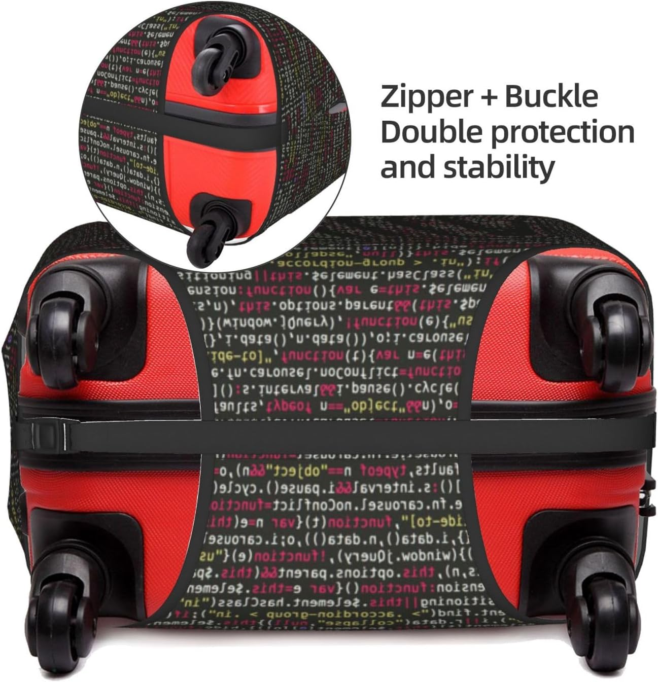 Obabo Programmer Programming Code Travel Luggage Cover,Washable Suitcase Cover Protector Anti-Scratch Suitcase Cover Fits 18-32 In, Programmer Programming Code, S