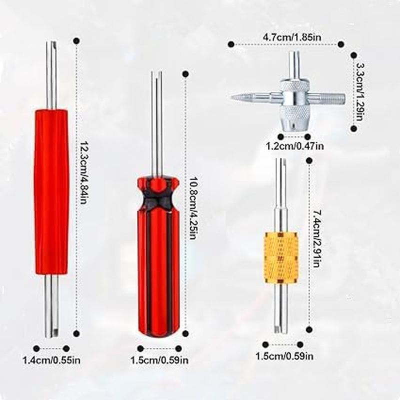 A/CHVAC Air Conditioner Dual Heads Valve Stemcore Remover Tool,7Pcs A/C Air Conditioner Valve Core Remover Tool Valve Stem Removaltool,Single and Dualheads Air Conditioningvalvecore Remover Tool image number 4