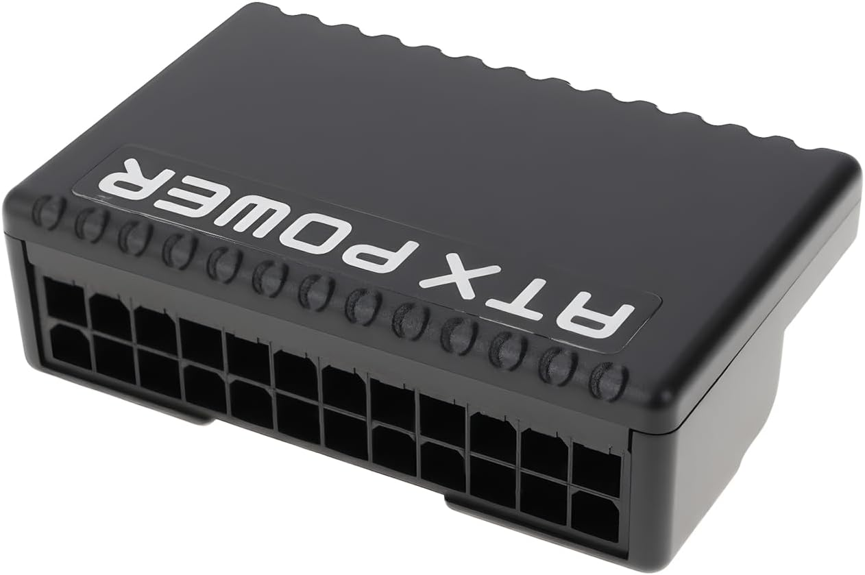 Ecsing Computer Motherboard 90 Degree Turn White Power Connector Plug Suitable for ATX 24PIN Motherboard Port