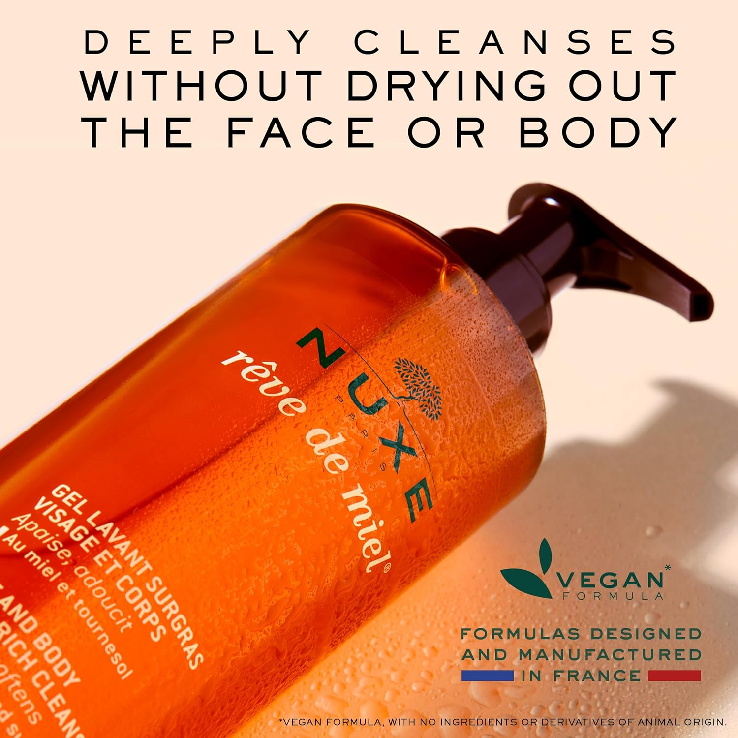 Nuxe Reve De Miel - Face and Body Ultra-Rich Cleansing Gel by Nuxe for Unisex - 13.5 Oz Gel, 405 Milliliters image number 5