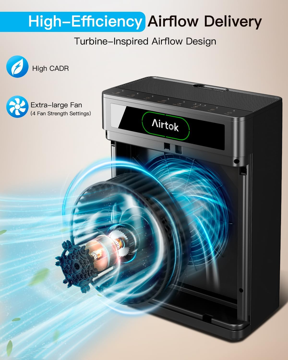 Air Purifiers for Home Large Room up to 1848Sq.Ft, Airtok Air Purifier for Home Pets with Washable Filter, Air Quality Sensor 20Db Sleep Mode Air Cleaner for Bedroom with Fragrance, Pets Hair Odor image number 2