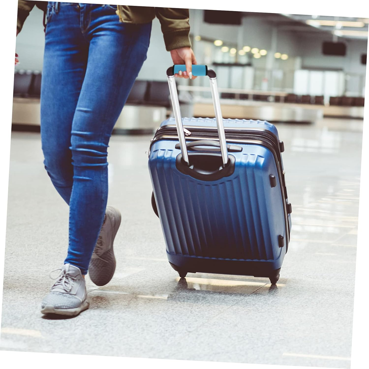 WRITWAA 2Pcs Neoprene Luggage Handle Wraps Hand Protectors for Traveling Case Luggage Handle Saddles for Suitcase Protection during Travel image number 5