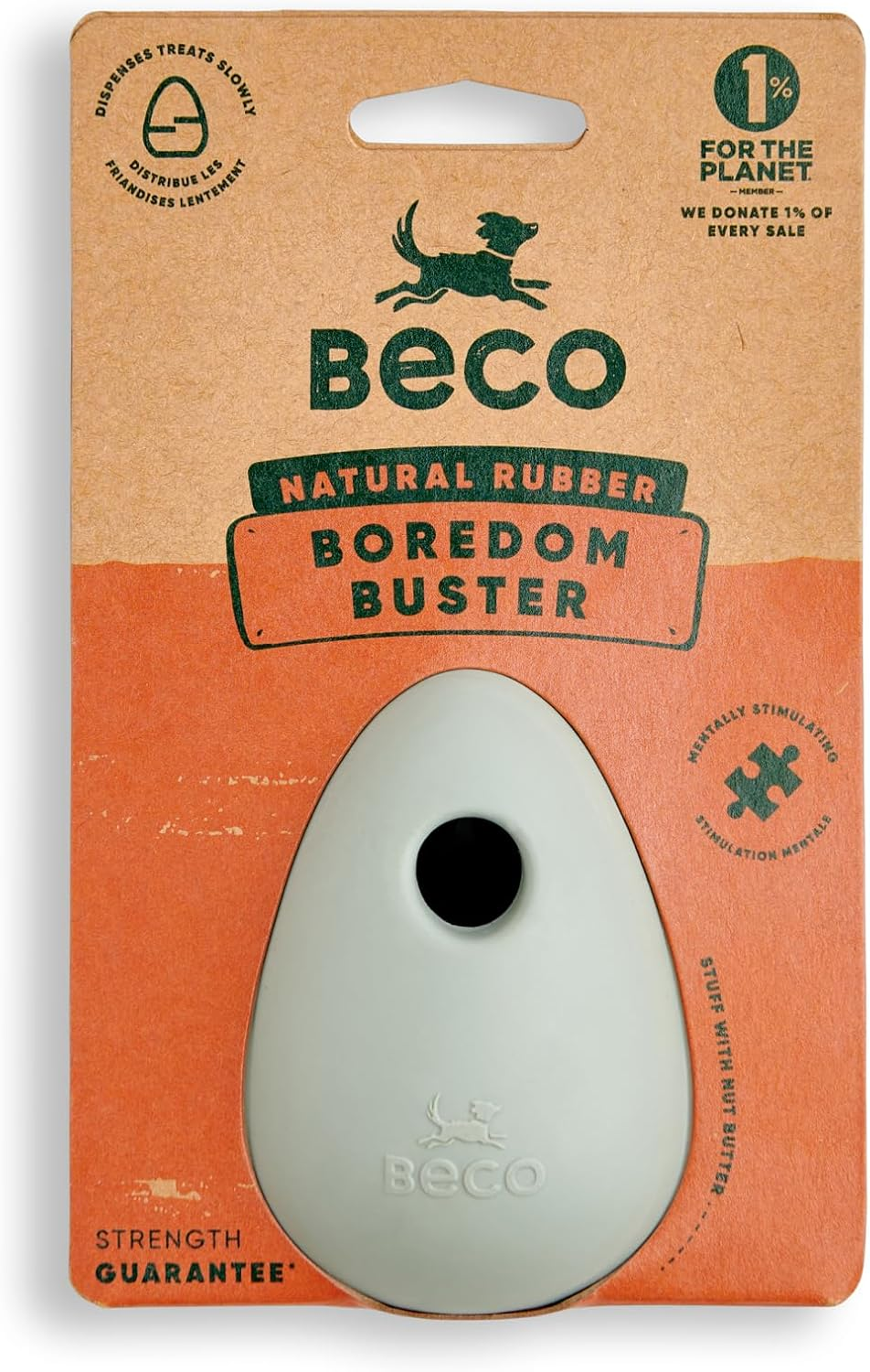 Beco Rubber Boredom Buster Enrichment Toy Green - Blue image number 5