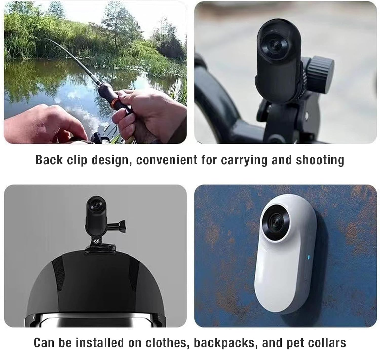 Cat Collar Camera with 120&deg; Wide Angle Lens - Lightweight Mini Sports Action Body Camera for Pets (White) image number 1