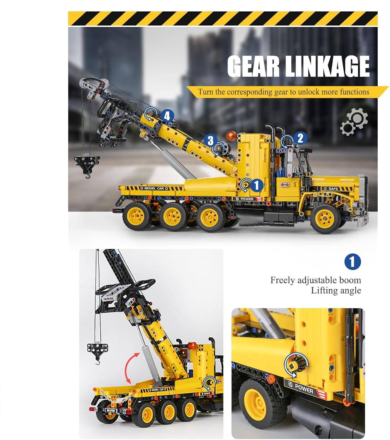 Mould King 17011 Heavy-Duty Tow Truck Building Set, Technology MOC Road Trailers Building Blocks Kit, Gift Toys for Kids/Adult(1250 Pieces) image number 2