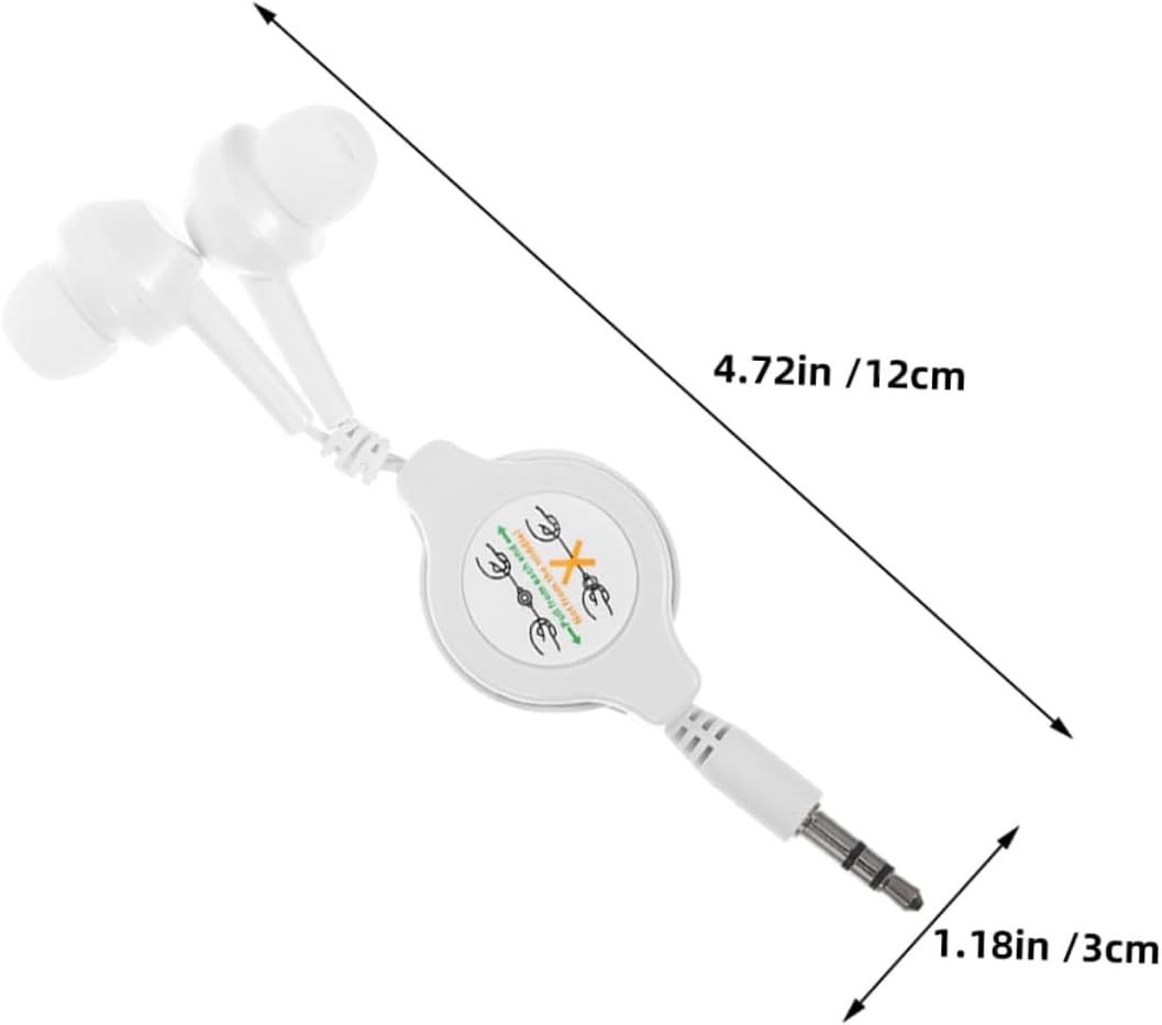 2Pcs Retractable In-Ear Earphones Lightweight Noise-Canceling Earbuds Portable Design for Travel Commuting and Exercise image number 6