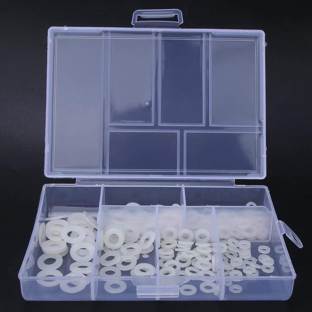 Gasket Kit Flat Washers, Flat Washer M2~M6 round Spacer, 250 Pcs Multifunction for DIY Nylon Sealing Mechanics Industrial image number 6