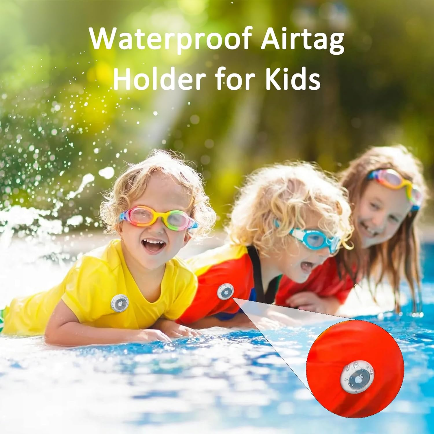 4 Pack Cases for Apple Air Tag Holder, Soft Silicone Air Tag Case for Kids with Invisible Pin, Safety Pins Hidden inside Clothes,Backpack, GPS Tracker Holders for Children Elderly - Black+White+Deep Blue+Dark Grey image number 5