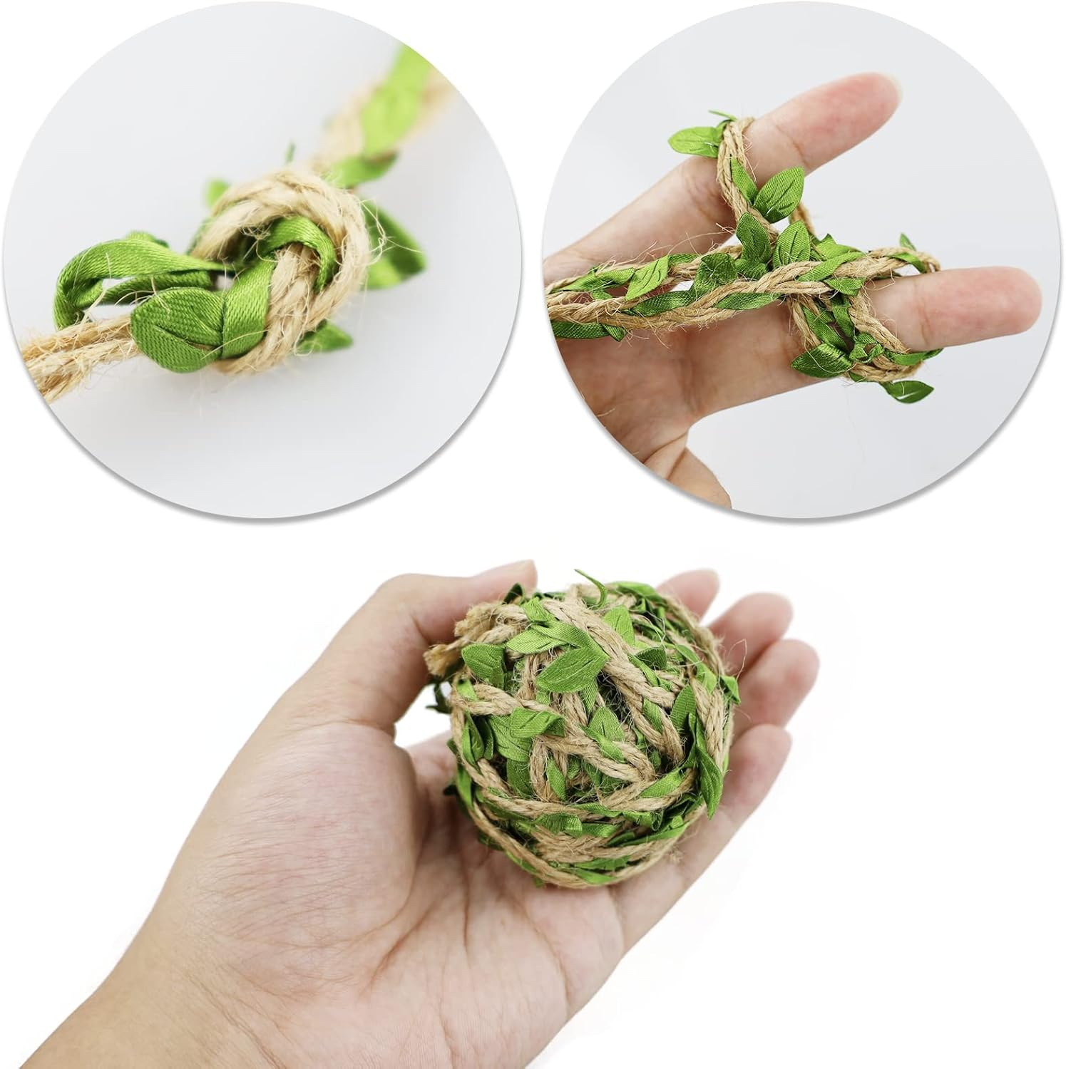 Green Leaves Jute Twine String - Natural Jute Twine Leaf Rope 5M Wedding Party Favor Home Garden Decoration image number 1