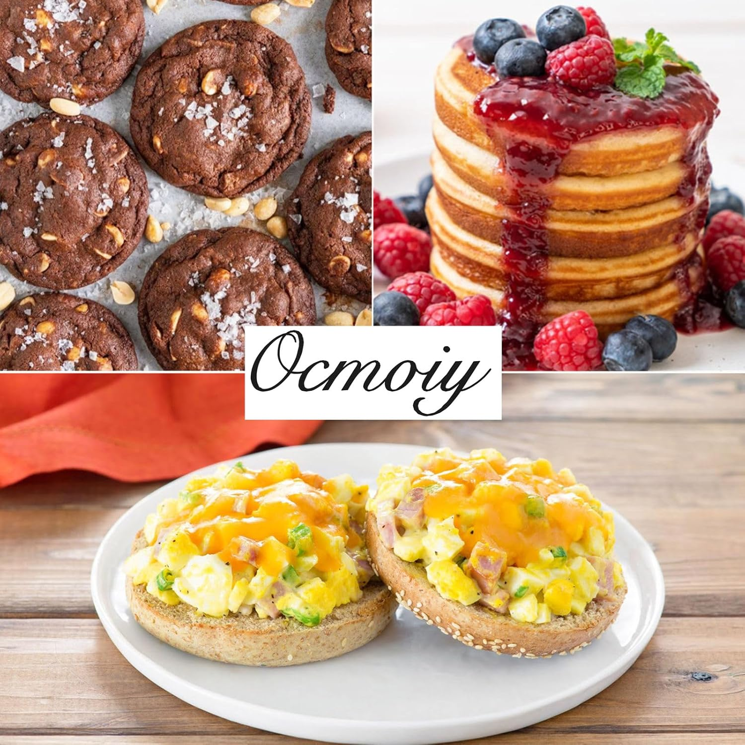 Ocmoiy 4 Inch Silicone Egg Mold for Breakfast Sandwiches, 3 Pack Non-Stick Silicone Jumbo Muffin Top/Hamburger Bun Pan Eggs Bites Molds for Oven Baking Egg Patty, Pancake, Frittata image number 6