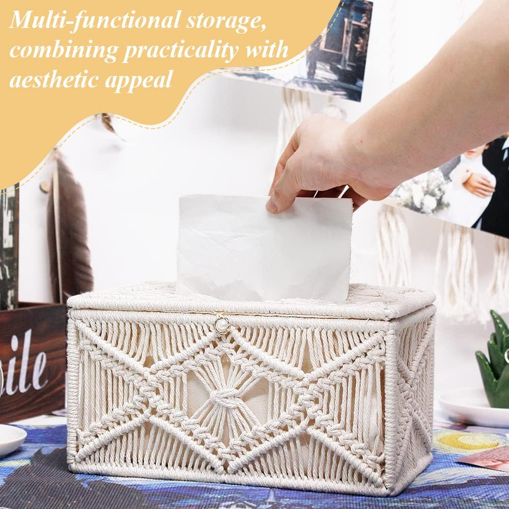 Tissue Box,Paper Tissue Holder,Storage Case,Napkin Organize,Daily Storage Box,For Bathroom Bedroom Dresser Living Room Office,Simple and Beautiful (Rectangle) image number 3