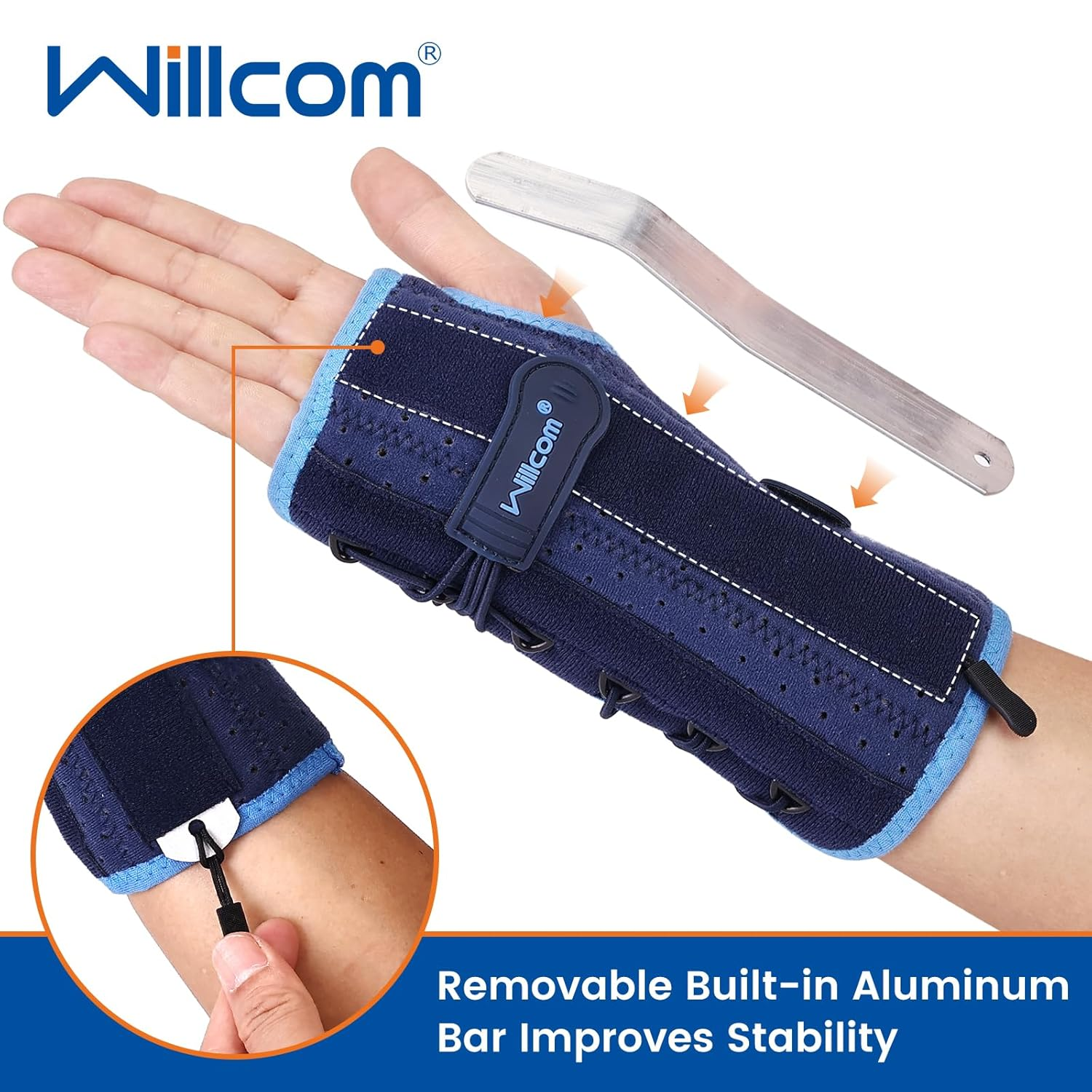 Willcom Quick Wrap Wrist Brace for Carpal Tunnel Syndrome, Night Sleep Support, Hand Splint for Arthritis Pain, Sprain, Sports Injuries(Right-Medium,6-8.5 Inch) image number 2