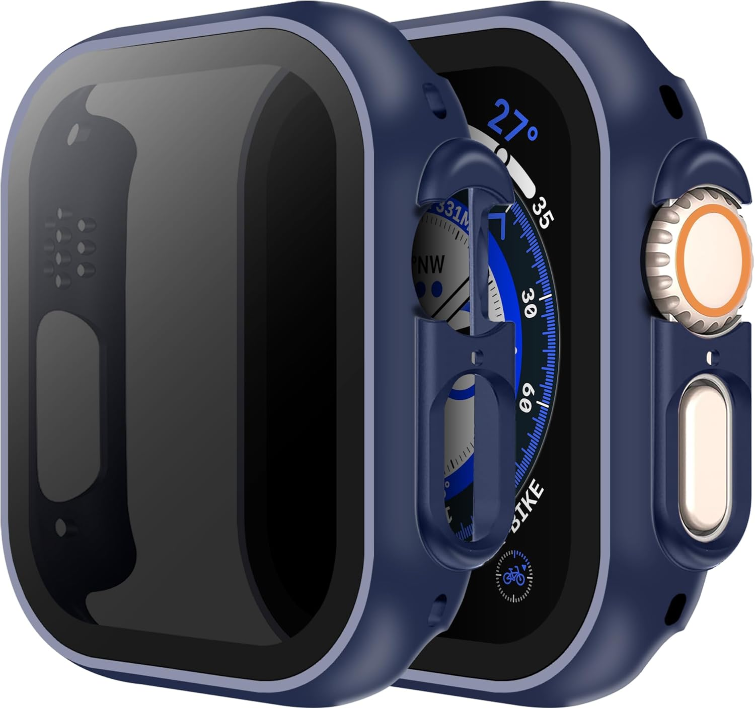 LINTEKER 2 Pack for Apple Watch 46Mm Case with Privacy Screen Protector, [Anti-Peeping] Ultra-Thin Protective Cover for Apple Watch Series 11 (2025) / Series 10 46Mm, Carbon Fiber