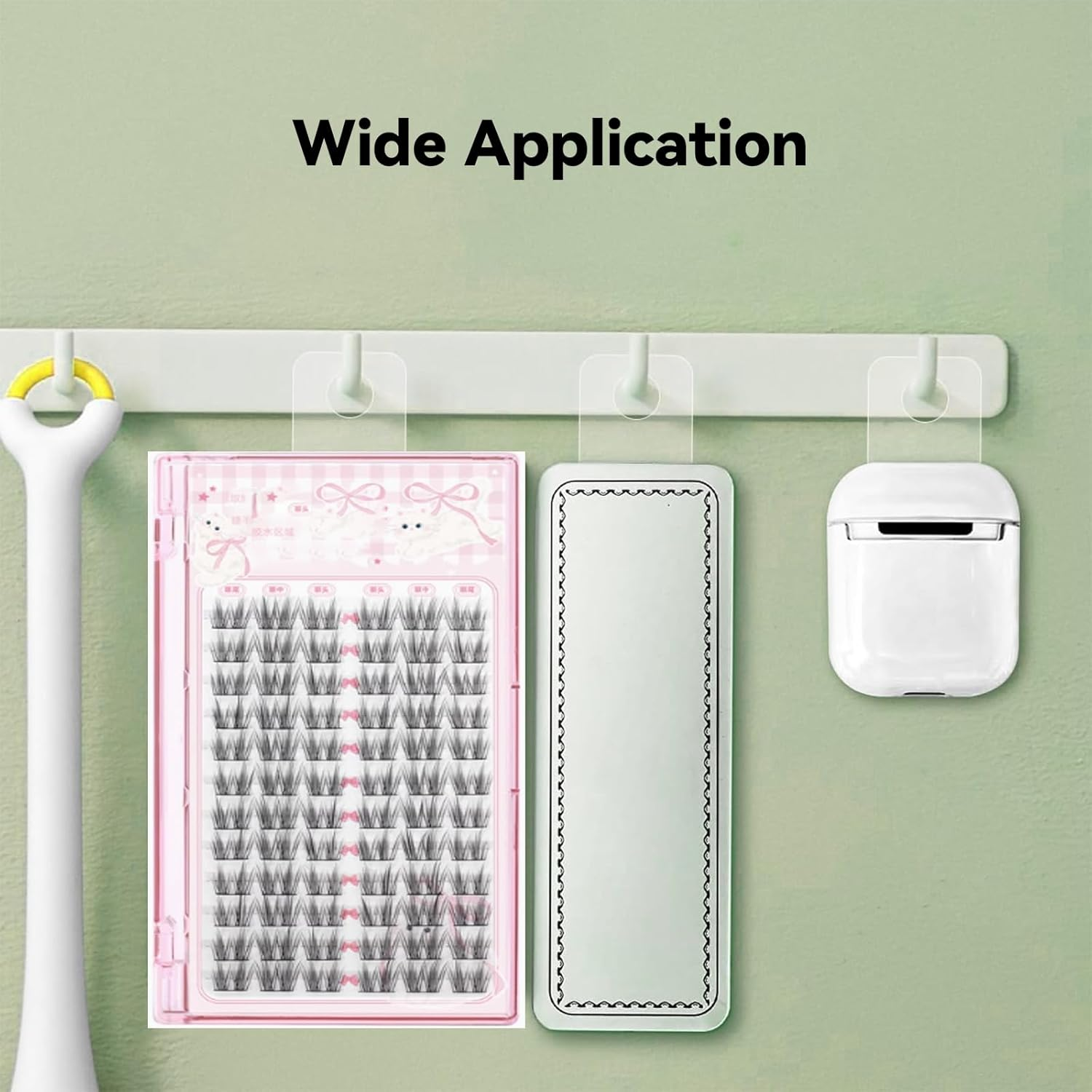 100 PCS round Hole Clear Sticky Hanging Tabs 4 X 2.5Cm Self Adhesive Hanging Tabs Clear Hang Tab Sticky Tab Labels Stickers Key Tags Store Retail Sale Items Plastic Display image number 2