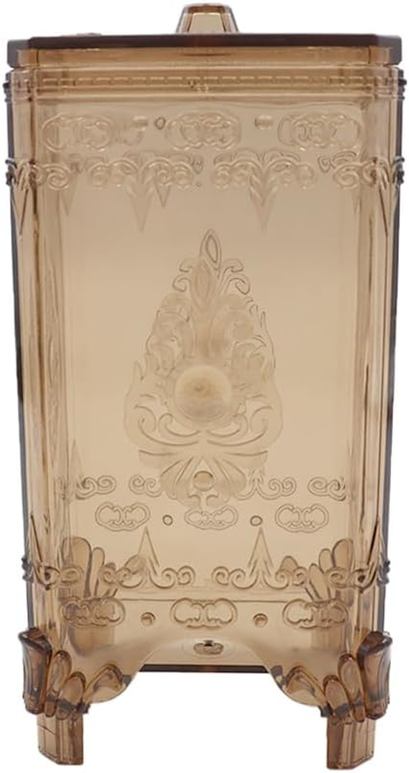 NUZAMAS Cosmetic Cotton Storage Box Transparent Square Cotton Pads Container Face Cotton Balls round Cotton Dispenser Holder Transparent Desktop Storage Box image number 6