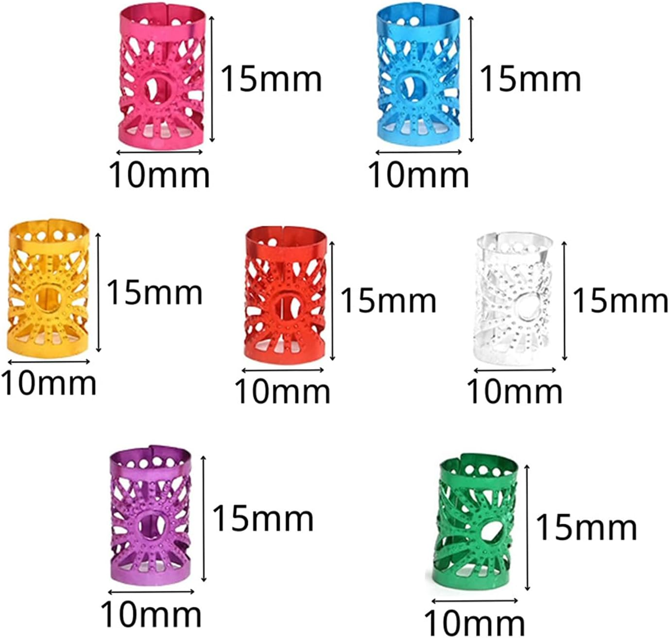 SWYSGS Pack of 50 Aluminium Dread Lock Adjustable Metal Cuffs Dreadlocks Beads Braiding Hair Jewellery, Colour image number 5