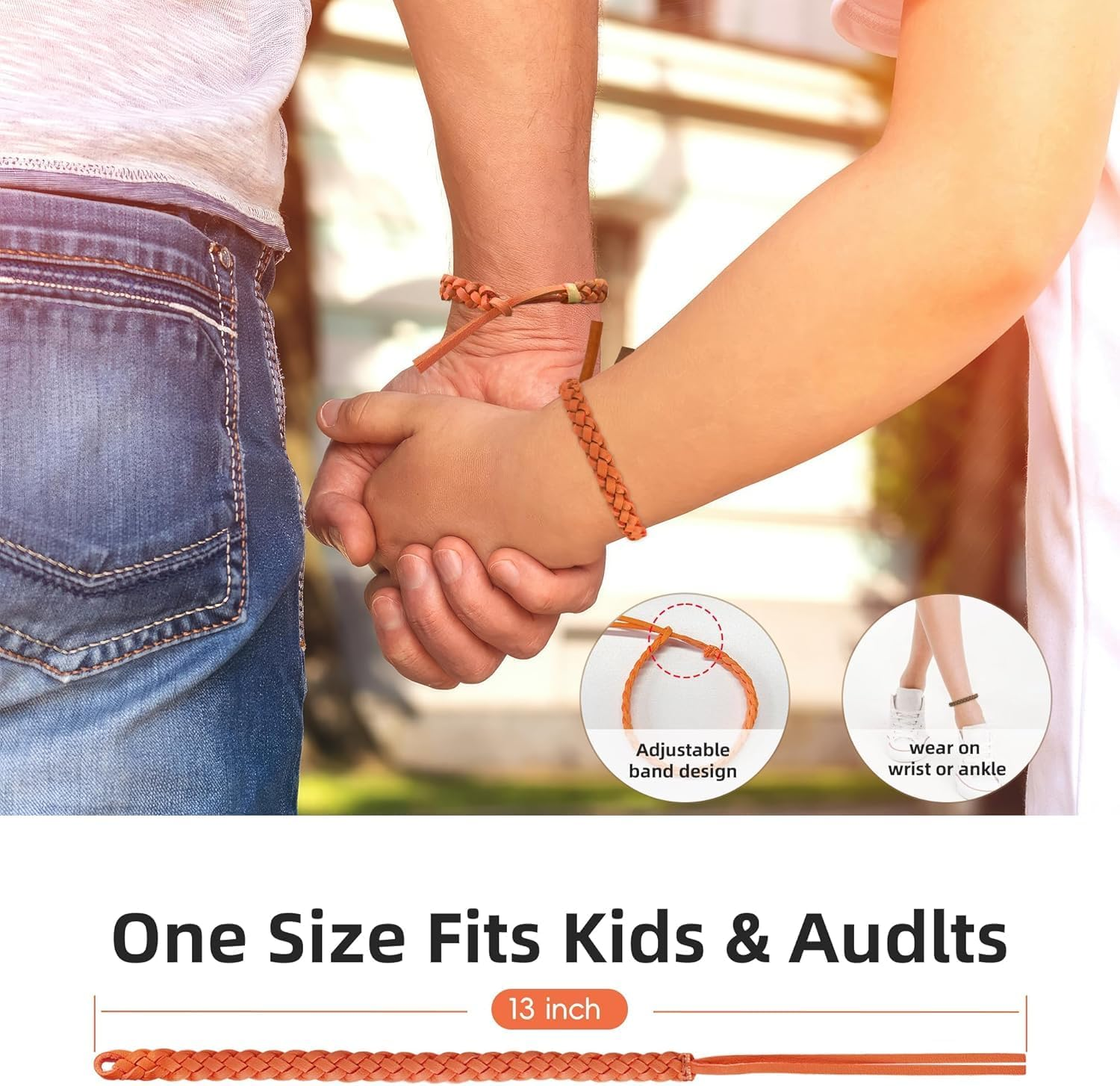 12 Pack Mosquito Repellent Bracelets, Deet-Free, Individually Wrapped PU Leather Insect & Bug Repellent Wrist Bands for Kids & Adults image number 5