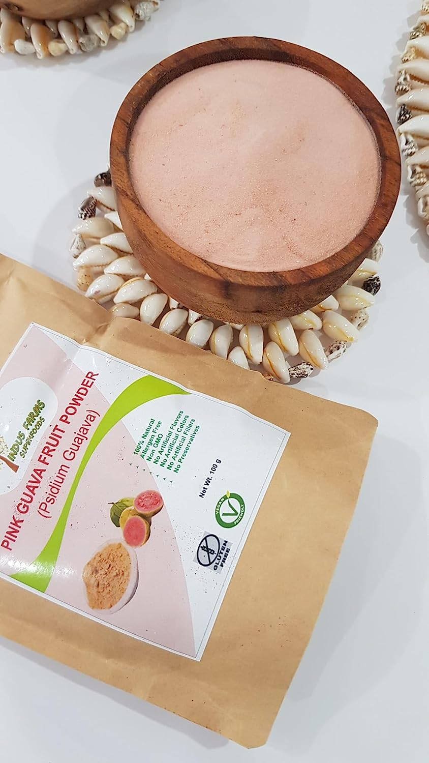 Pink Guava Fruit Powder Vegan GMO Free Gluten Free, Flavouring for Baking Drinks Desserts, 100G