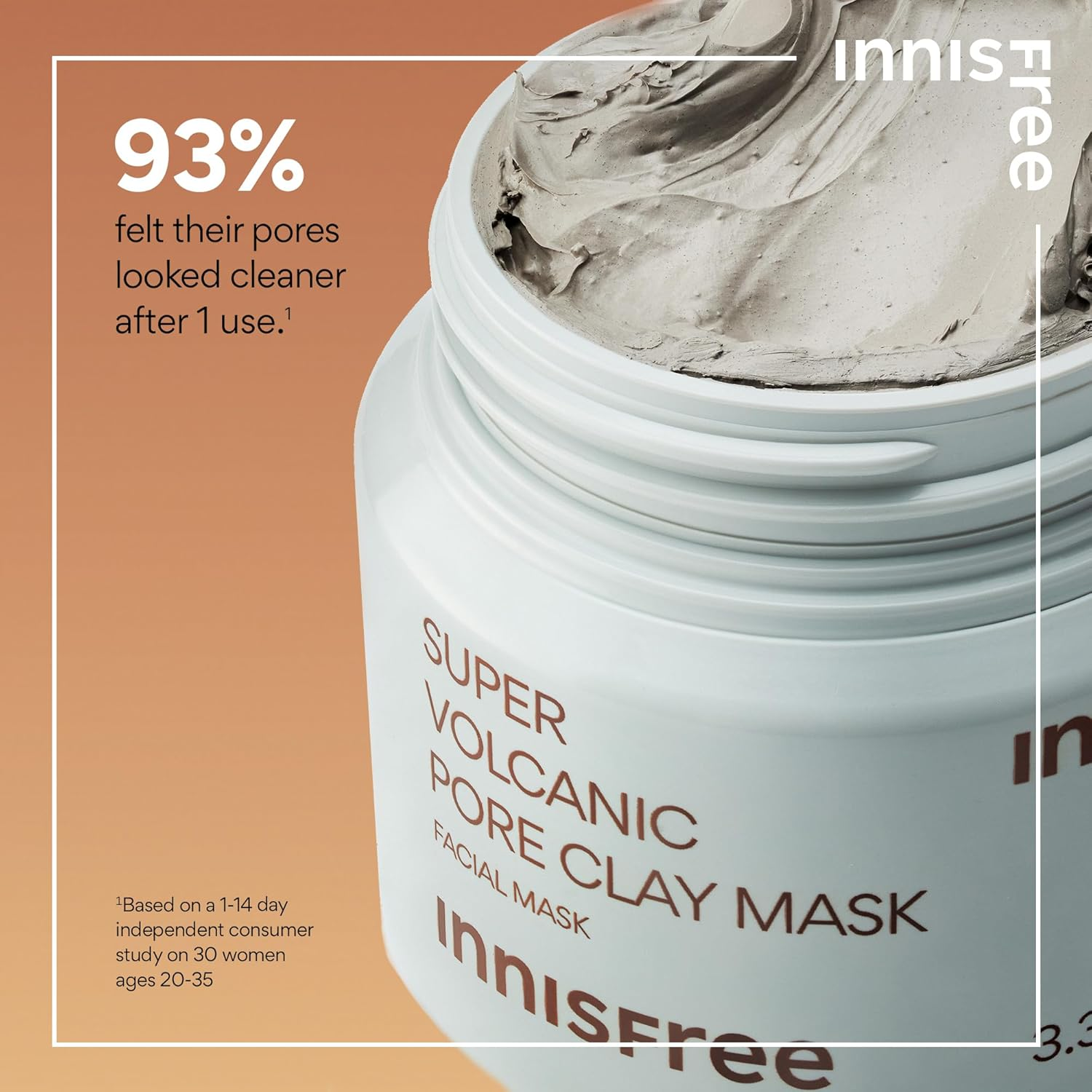 Innisfree Super Volcanic Pore Clay Mask, Korean Pore Clearing Clay Mask with Volcanic Clusters and AHA image number 3
