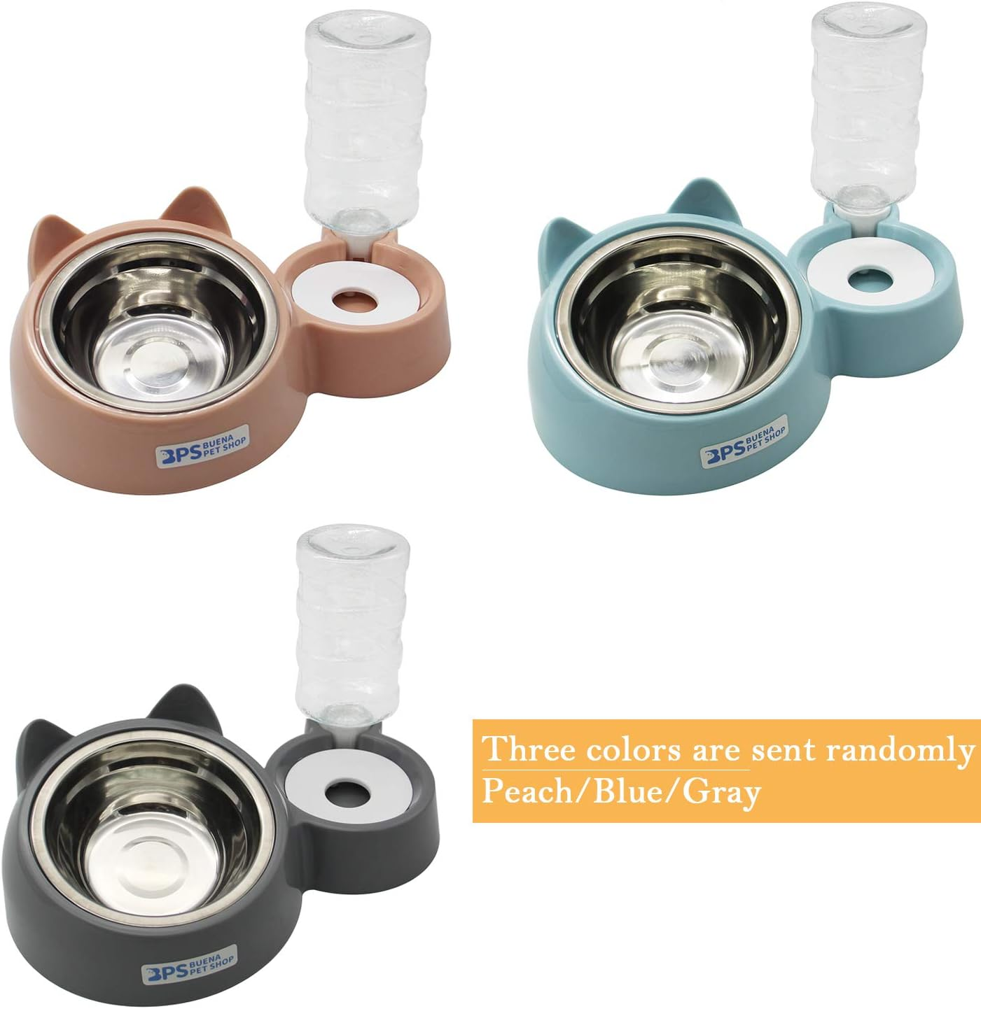 BPS Automatic Feeder and Drinker for Cats and Dogs, Splash Dispenser, Automatic Feeder for Pets, Size M/L (M) image number 1