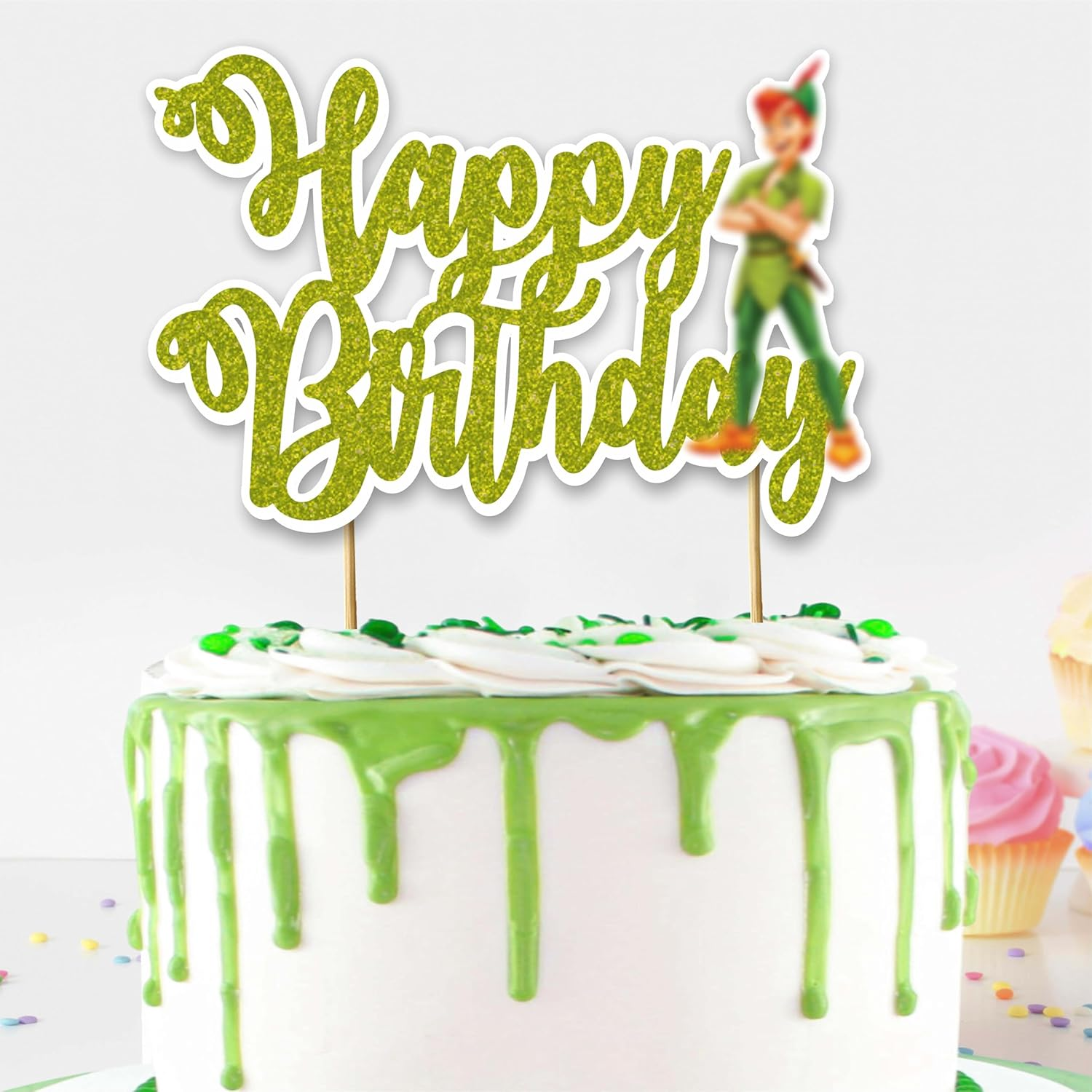 Petr Pan Happy Birthday Cake Topper &ndash; Neverland-Themed Party Decoration for Kids, Baby Showers, or Fantasy-Themed Celebrations​ image number 6