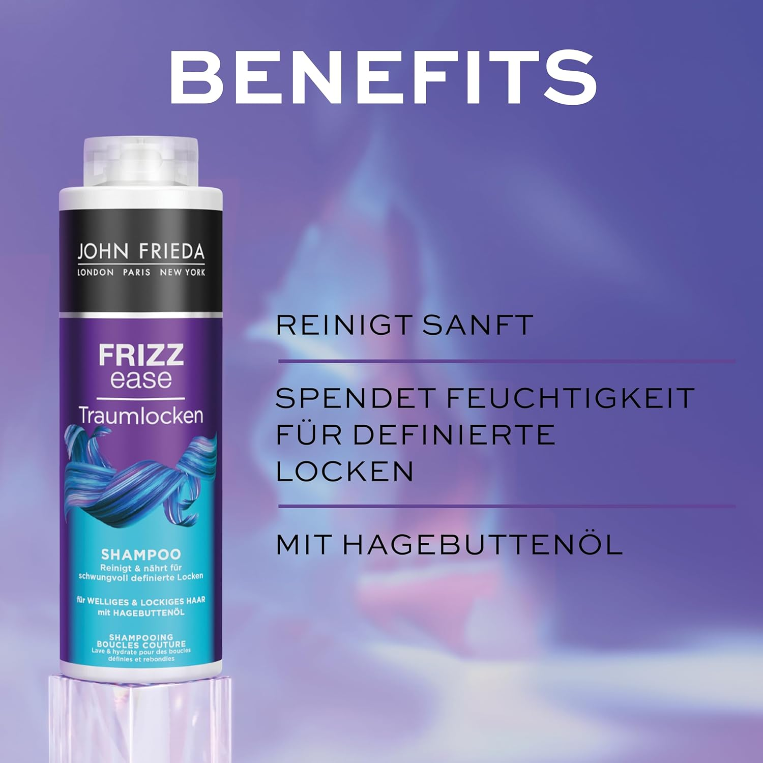 John Frieda Traumlocke Shampoo/Conditioner Value Set - Contents: 1X Shampoo 500 Ml & 1X Conditioner 500 Ml - Refillable - Frizz Ease Series - for Curly & Wavy Hair image number 3