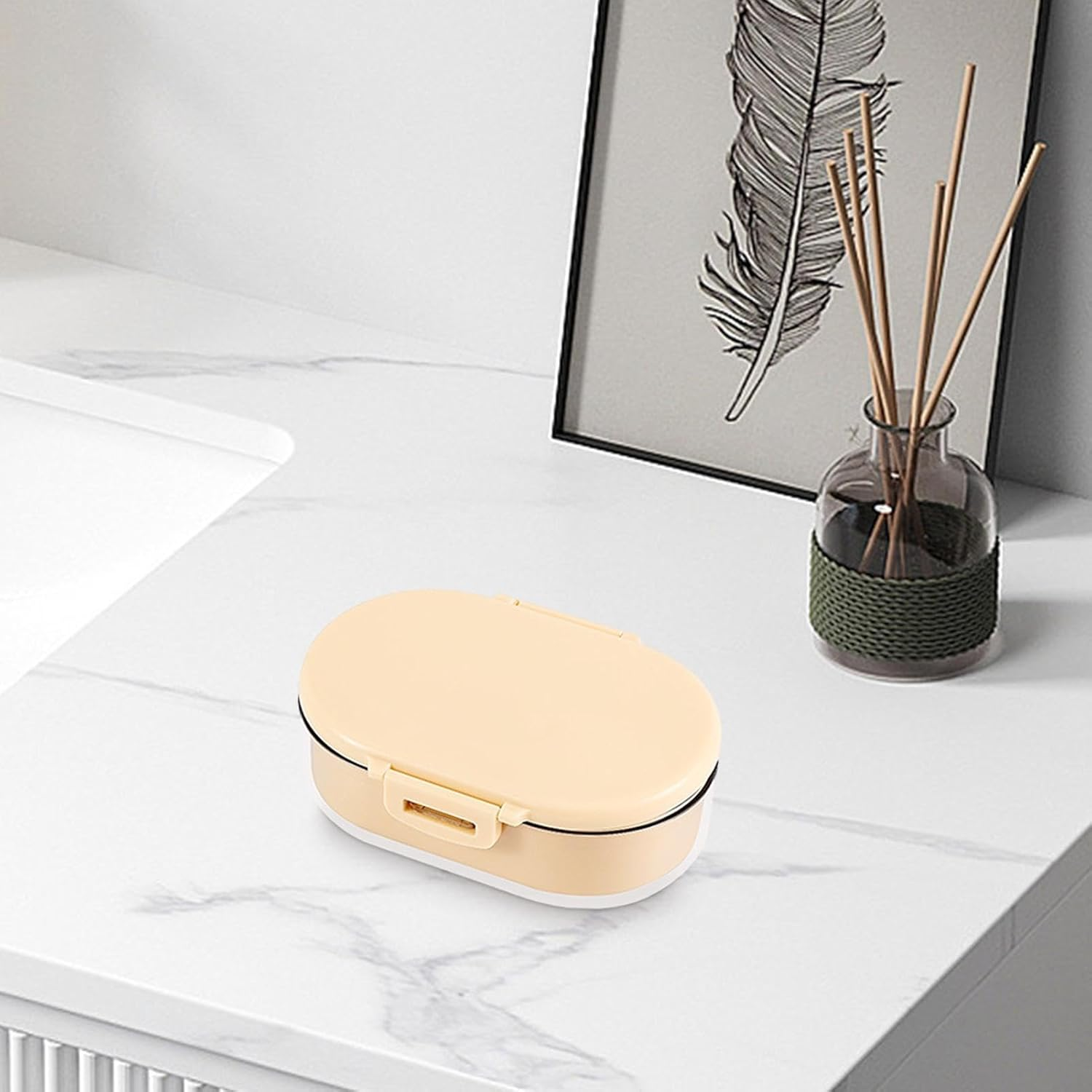 Fisssure Shampoo Bowl with Lid, Travel Shampoo Case | Portable Shampoo Container, Shampoo Case | Travel Shampoo Holder with Draining Board, Shampoo Bar Holder for Home Travel image number 5