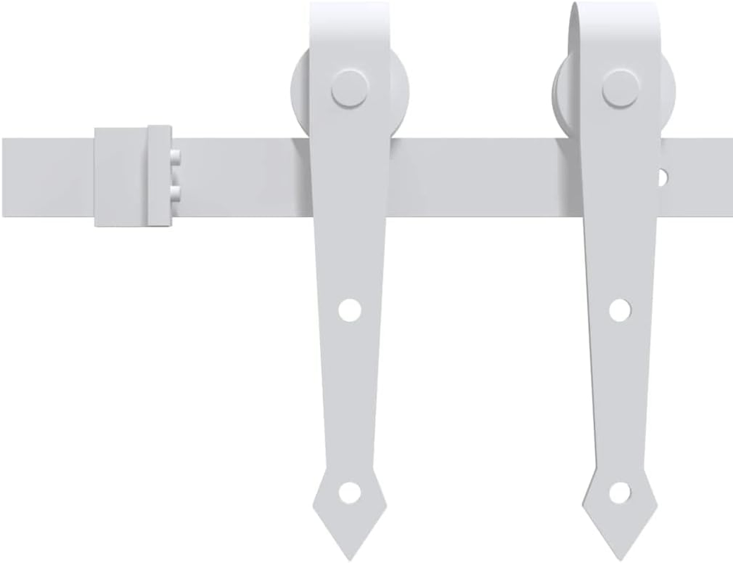 Vidaxl Sliding Door Hardware Kit - 200 Cm Powder-Coated Steel in White - Complete Set with Rails, Rollers, & Other Necessary Fixtures - Max. Load 100 Kg image number 1