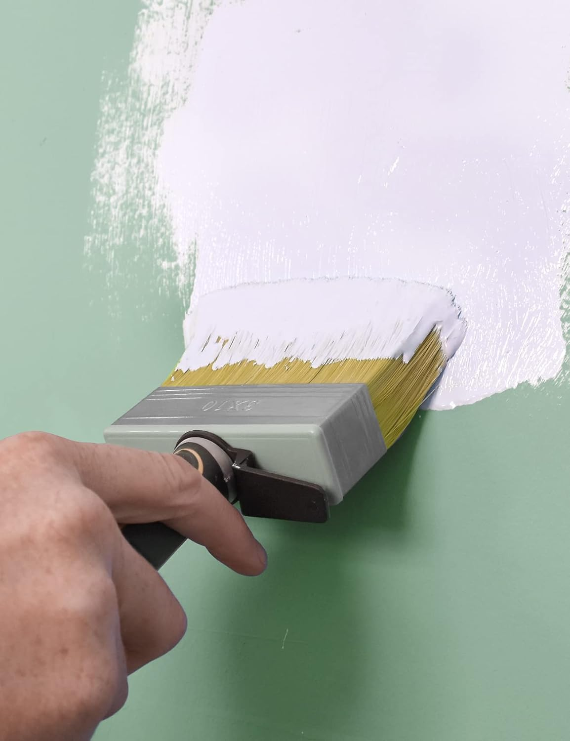 ROLLINGDOG Fence Paint Brush Set 4" 2 Pcs with Rubber Handle for Wall,Ceiling, Deck, Fence, Outdoor Painting, Shed image number 4