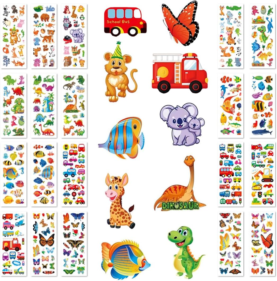 20 Sheets Cute Temporary Tattoo Fake Tattoos Markers for Kids Toddlers Children Boys Girls image number 3