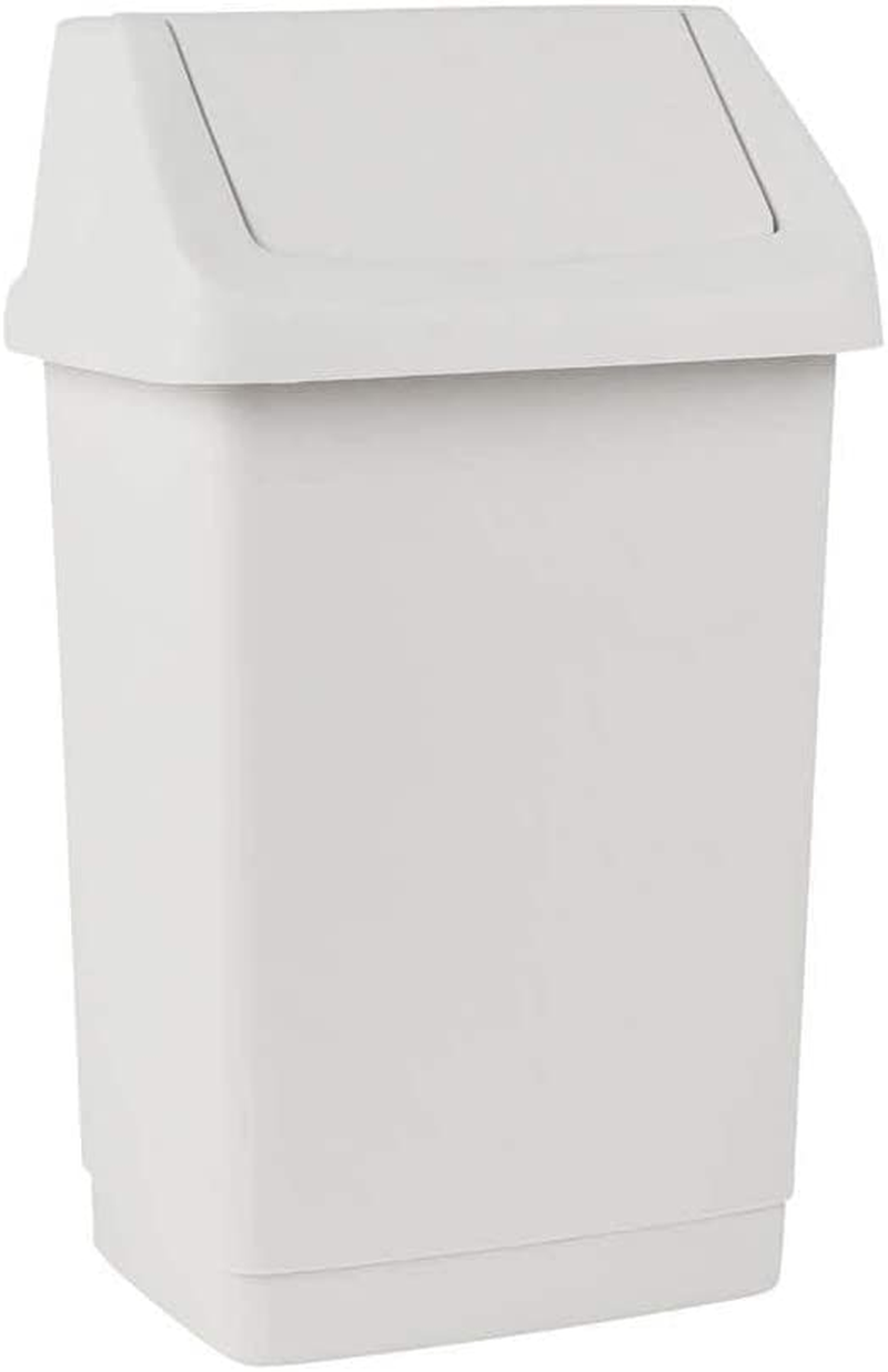 Willow Swing and Stay Bin, 9 Litre Capacity, White/Charcoal image number 1
