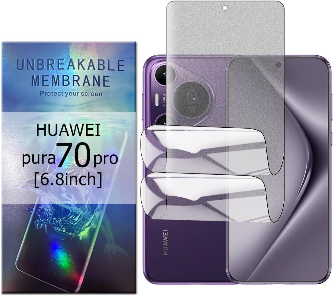 Glcrrpu Pack of 2 Matte TPU Screen Protectors for Huawei Pura 70 Pro (6.8 Inch), Hydrogel Anti-Glare Screen Protector, Anti-Glare Screen Protector, Anti-Fingerprint, Anti-Scratch image number 6